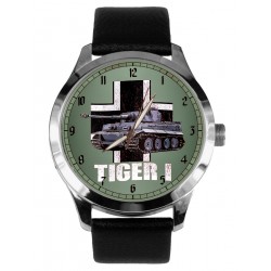 Panzer Tiger I Original SS Germany WW-II Tank Poster Art 40 mm Solid Brass Wrist Watch