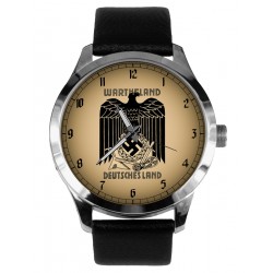 WW-II Nazi Ensignia Eagle Wartheland  Propaganda Art Collectible 40 mm Wrist Watch