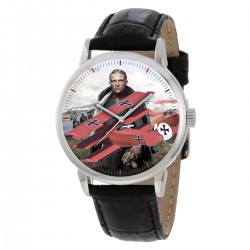 The Red Baron. Manfred von Richthofen WW-I Luftwaffe Fokker Triplane Art Solid Brass Watch