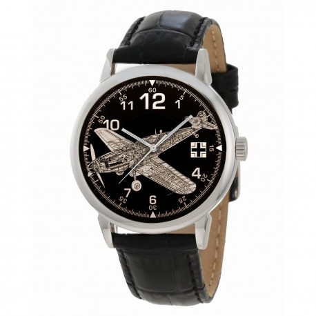 Luftwaffe Me-209 Messerschmitt WW-II Germany Commemorative Compass Dial Art 40 mm Wrist Watch