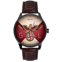 Vibrant Colors Gauleiter Medallion Art SS. Nazi Germany WW-II Collectible Solid Brass Watch