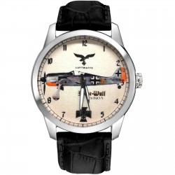 WW-II Germany Luftwaffe FW-190A FOCKE WULF Collectible Aviation Art Wrist Watch