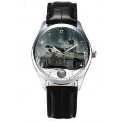 WW2 Germany SS Tank Commander Military Skull Art Solid Brass Wrist Watch