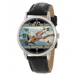 Vintage Blue Luftwaffe Me-209 Messerschmitt Germany WW-II Art 40 mm Wrist Watch