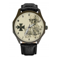 The Iron Cross 1939. Classic Original German Infantry Wehrmacht  Vintage Art Retro 40 mm Chromed Brass  Wrist Watch